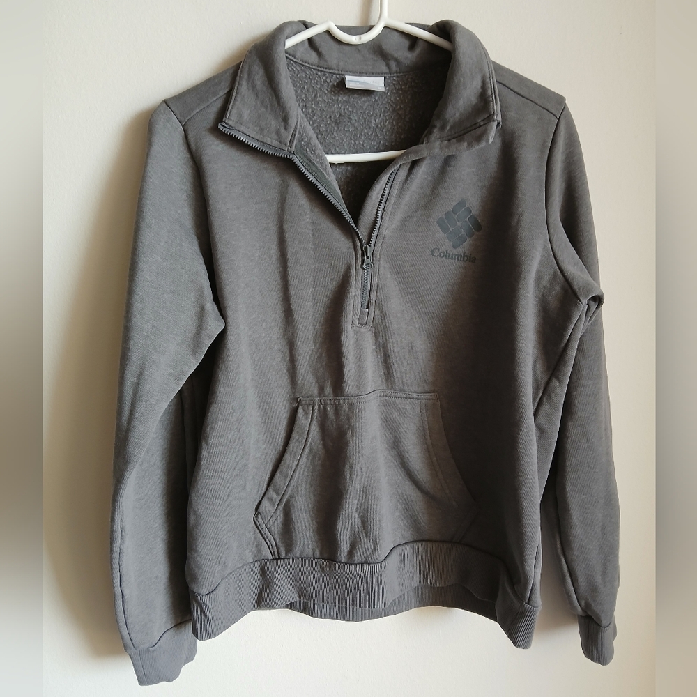 Columbia Mens Gray Half Zip Mock Neck Pullover Sweatshirt Medium - Picture 1 of 10